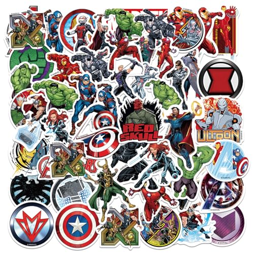 50pcs Cartoon Superhero Stickers,Vinyl Waterproof Decal for Water Bottle Laptop Sticker for DIY...
