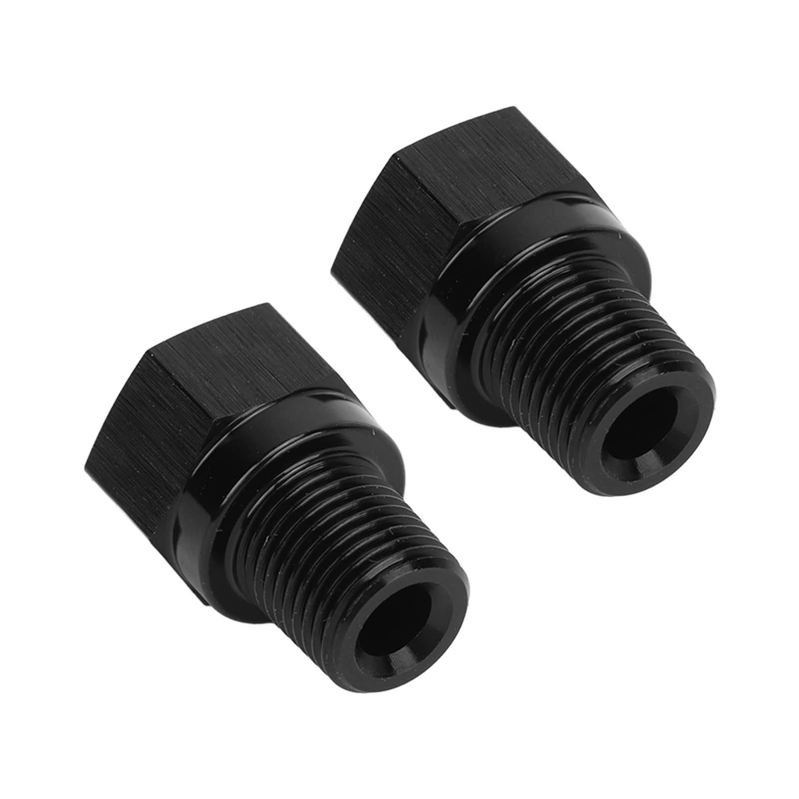 Aramox 2 Piece Oil Pressure Gauge Adapter Set, 1/8 NPT Male to M10x1 Female Thread, Aluminum Alloy for Engine Diagnostics