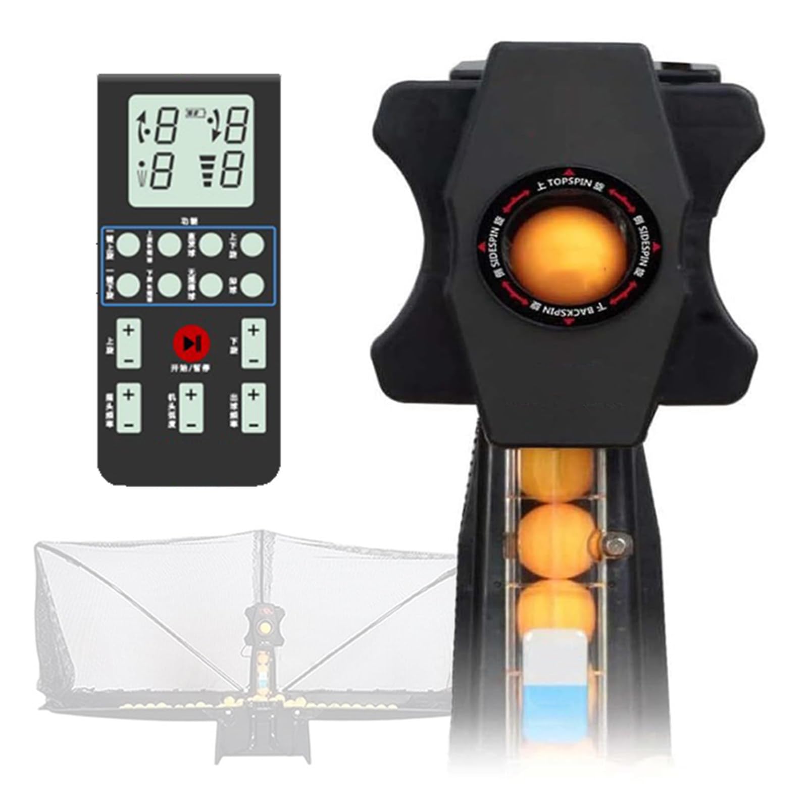 Robot da ping pong Robot da ping pong Macchina per allenamento da ping pong con rotazione a 1 pulsante e regolazione della palla lunga e corta, attrezzatura portatile per allenamento da ping