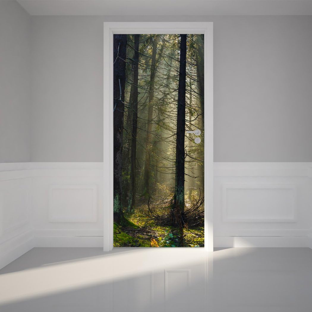 RoyalWallSkins Door Mural Wall Sticker Toilet in a Bathroom - Bubble Free Version, Semi-Glossy, Self Adhesive Peel and Stick Door Wrap (36 x 80, Toilet in a Bathroom)