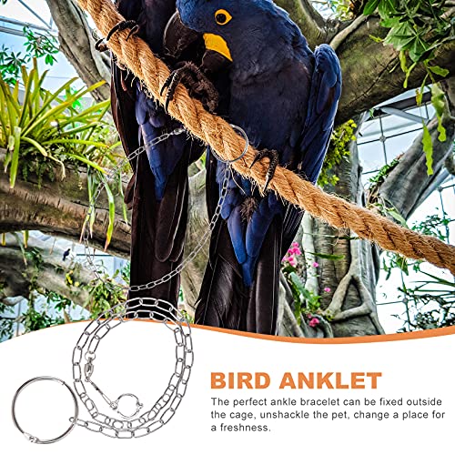 iplusmile Vogel Accessoire 1 St Papegaai Roestvrij Staal Gescheiden Enkelband Gesp Ketting Cirkel Vogels Voet Lock - Afbeelding 6