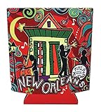 New Orleans Jazz Fest Colorful Music Souvenir Can Holder Neoprene Drink Huggie Cooler Sleeve