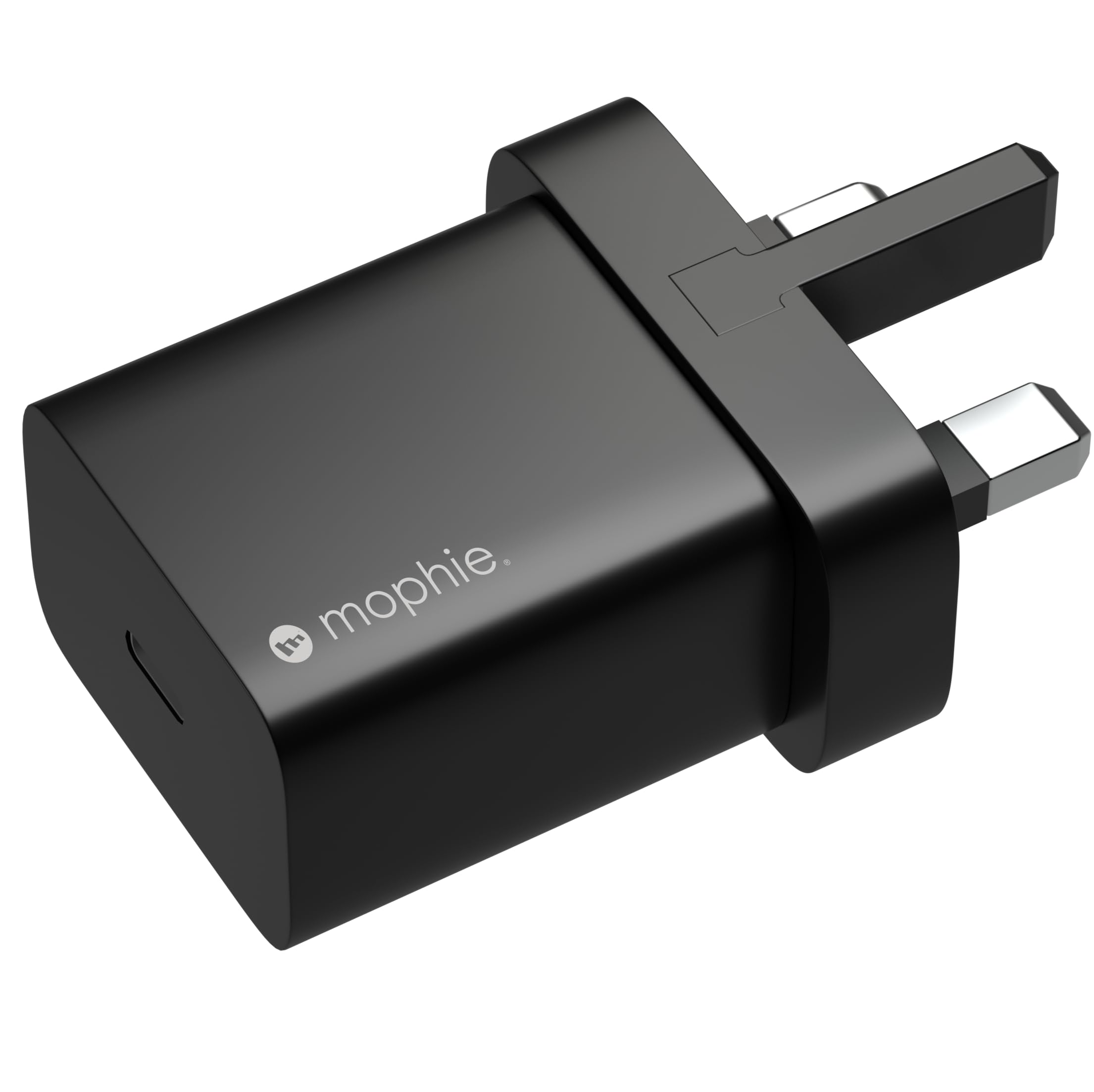 mophie Wall Adapter for UK, 20W Fast Charging, USB-C, Compatible with all Smartphones, Black