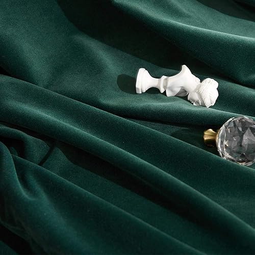 Miniatura 4 de MYRU 1 par de cortinas opacas de terciopelo nórdico de lujo verde oscuro para dormitorio y sala de estar (2 x 54 x 84 pulgadas, verde oscuro)