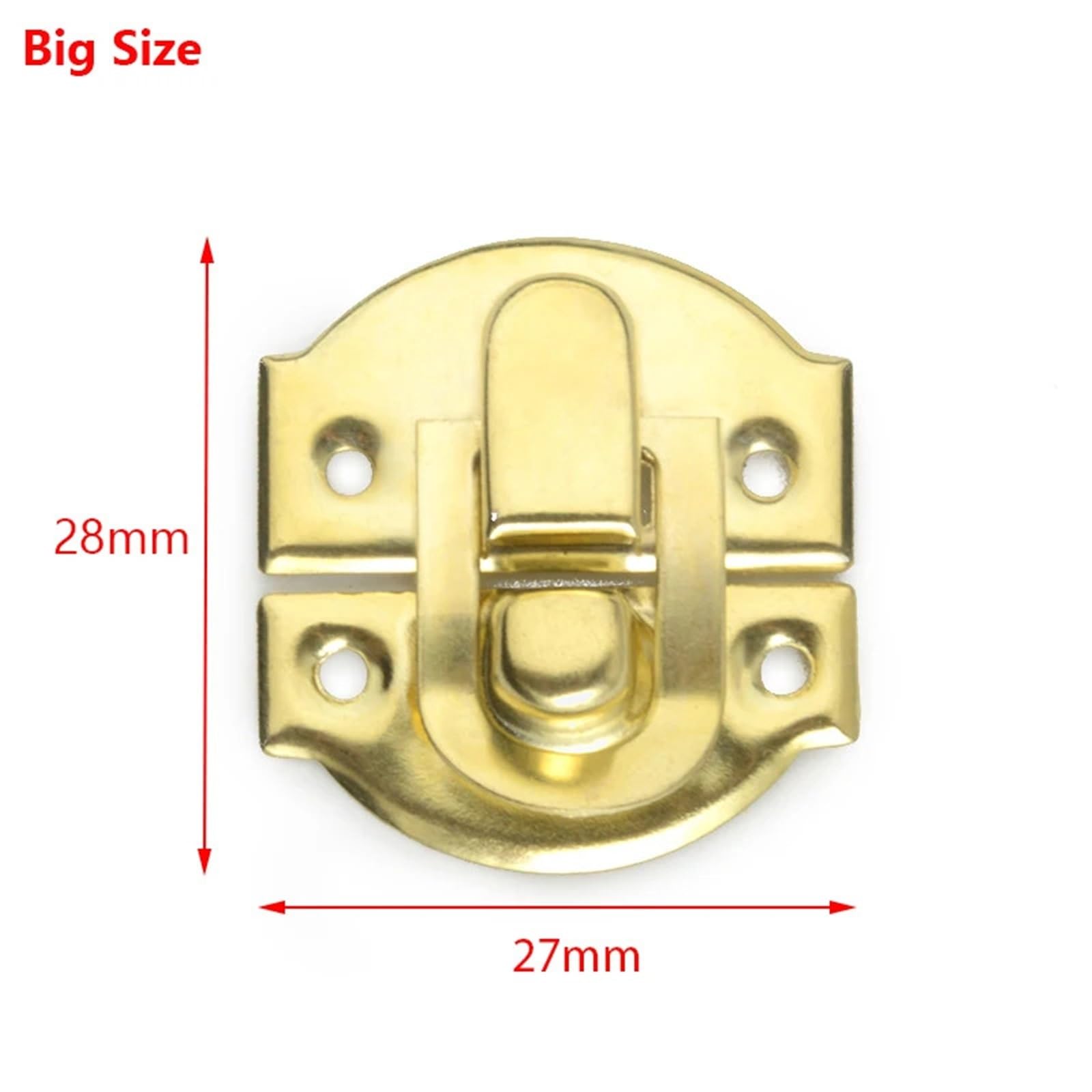 Antique Metal Lock 21x20mm Wooden Jewelry Box Decorative Padlock Hasps Latch with Screws Hardware 5Pcs(Big Gold)