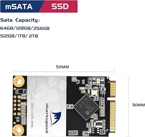 Miniatura 6 de mSATA SSD 1TB SHARKSPEED Plus - Unidad interna de estado sólido 3D NAND para mini PC, portátiles, tabletas, PC (mSATA 1 TB)