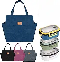 Kit Pote Marmita 1,2L e Bolsa Térmica Grande para Trabalho Academia Curso Lancheira (PRETO)