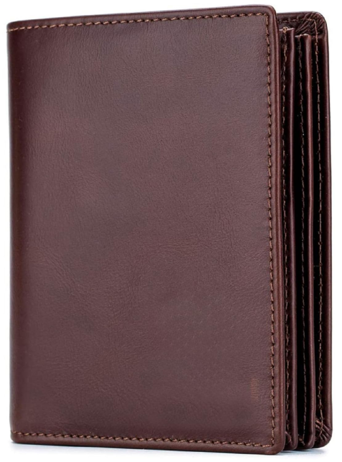 Men's Genuine Leather Wallet | RFID Blocking Wallet for Men| 14 Card Slots, 1 ID Window | Large Capacity Can Hold 50 Currency Notes (Brown)