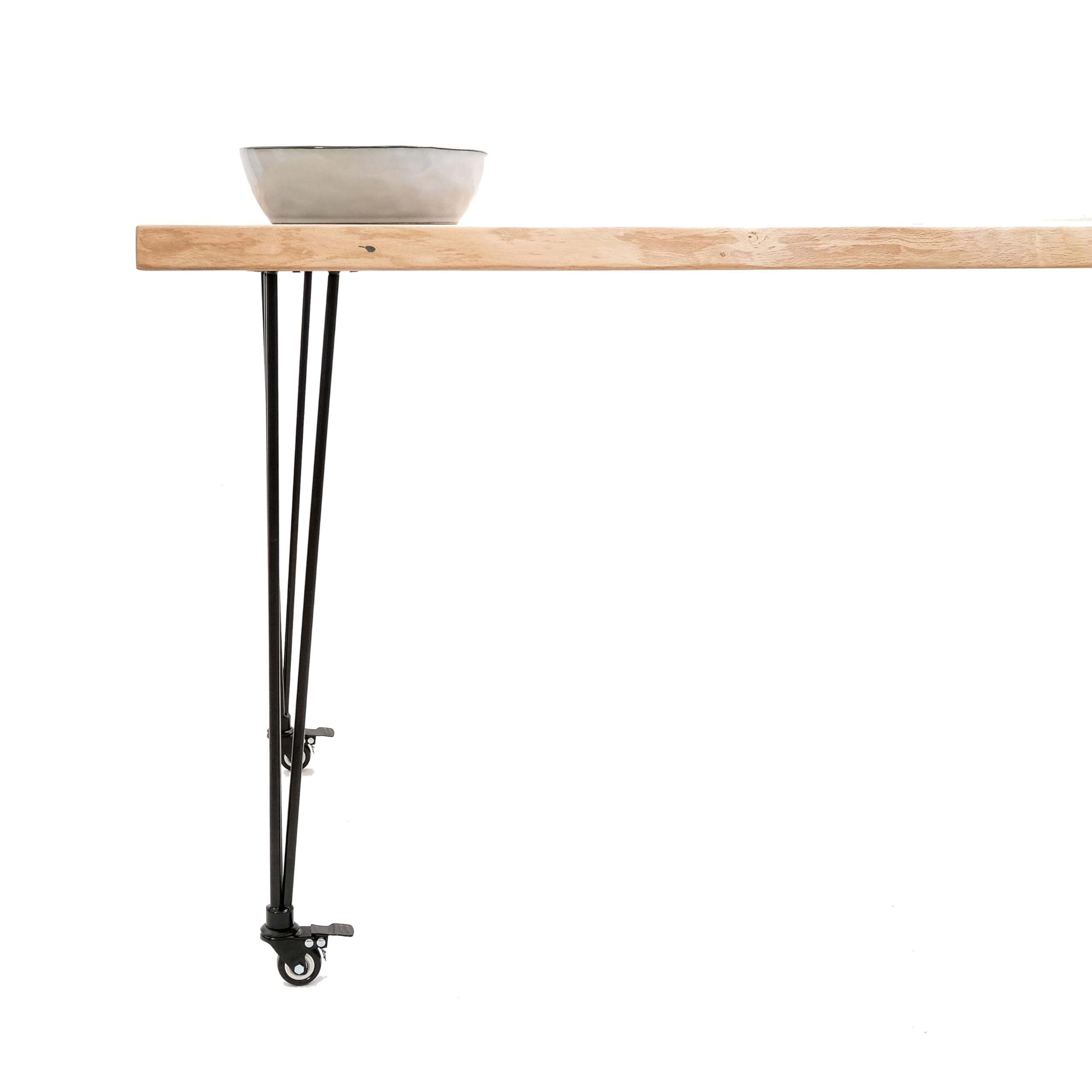 4 x Natural Goods Berlin Hairpin Legs 'n'Roll | ruchoma wsuwka do włosów, nogi stołu na kółkach, elastyczne płozy stołowe DIY (72 cm (stół do jadalni/biurko), kolor czarny)