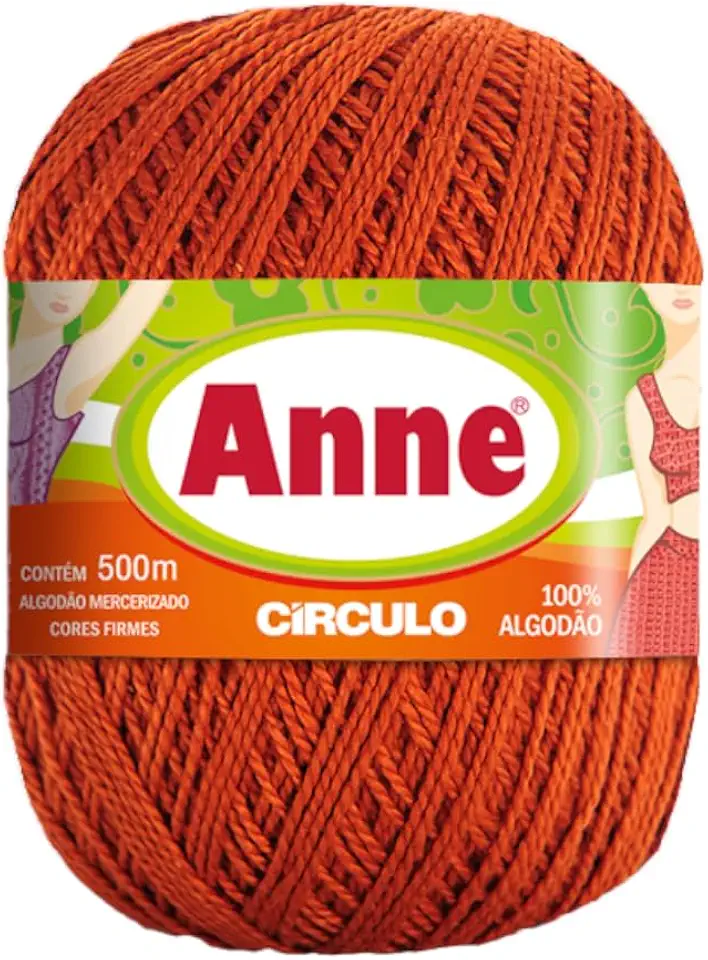 Linha Anne 500m Círculo 147g - Para Crochê e Tricô (7529 TERRACOTA)