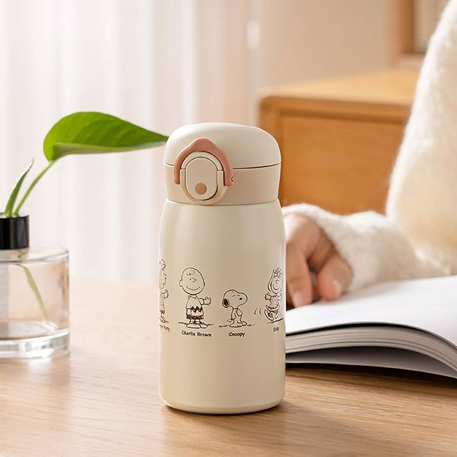 Amazon｜スヌーピー 魔法瓶 水筒 320ml ワンタッチオープン 真空