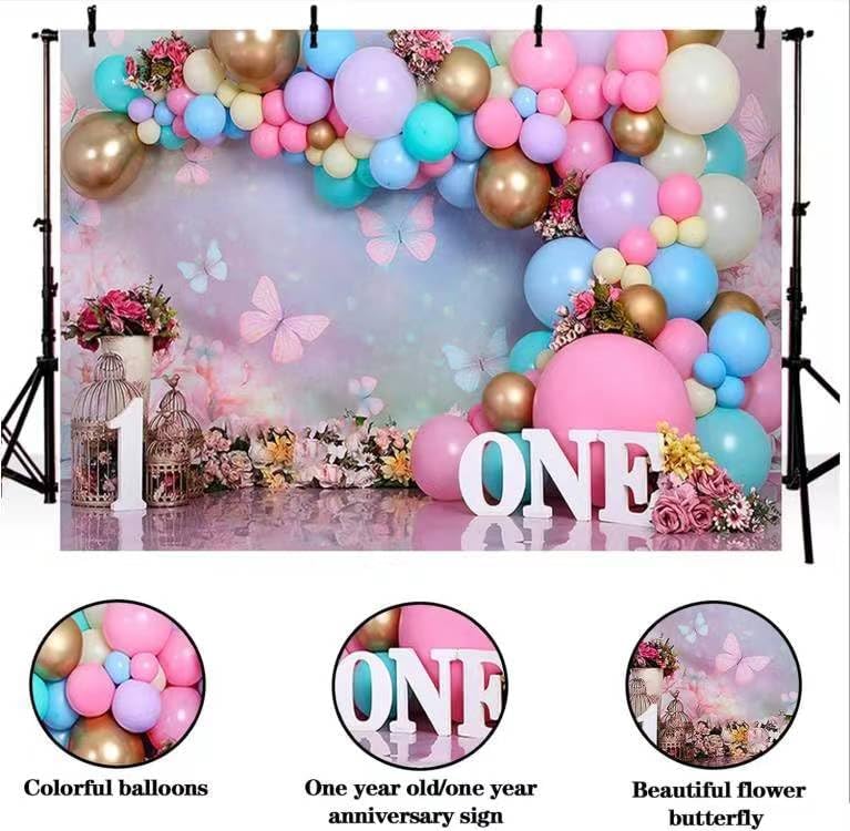 Miniatura 4 de Telón de fondo de primer cumpleaños para niña de primer cumpleaños de primer cumpleaños, decoración de pastel, telón de fondo de flores del país de