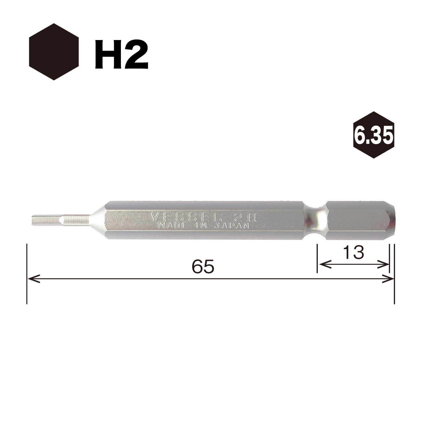 ベッセル ソケットビット A16 SQNo.2×65mm 100本入り ベッセル ソケットビット A16 SQNo.2×65mm 100本入り