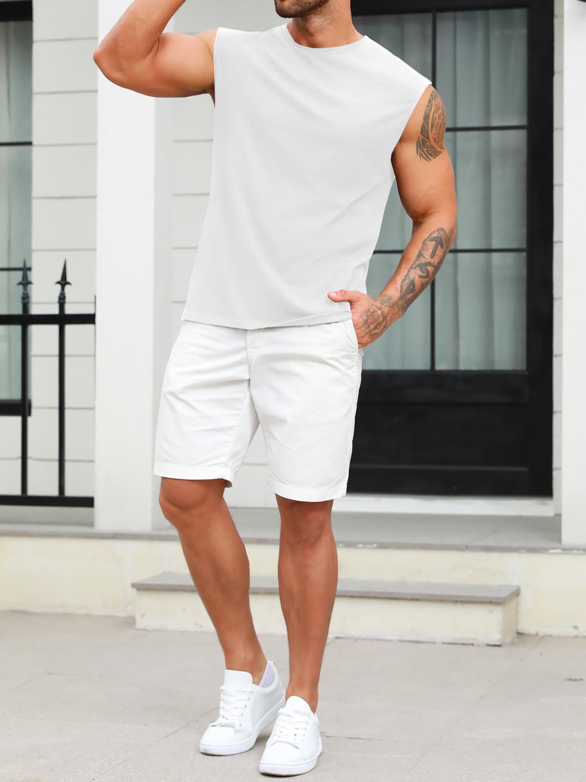 Tank Top męska koszulka bez rękawów, koszulka na ramiączkach, do treningu, sportu, fitnessu, na siłownię, koszulka na ramiączkach, koszulka dla mężczyzn