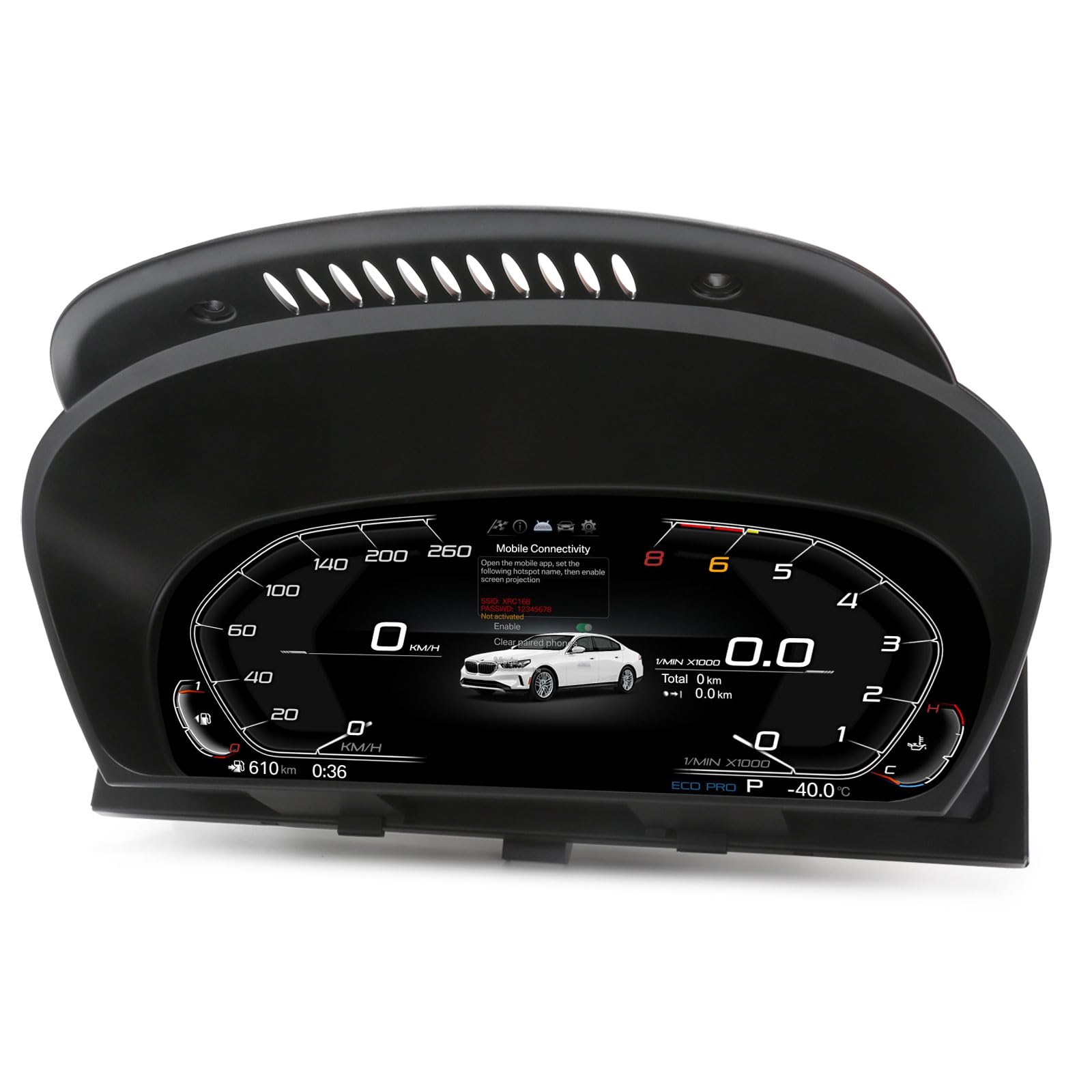 Tachimetro Digitale LCD 12,3" per BMW 5 Serie E60 E61 X5 E70 X6 E71 CiC CCC Plug & Play HD Display
