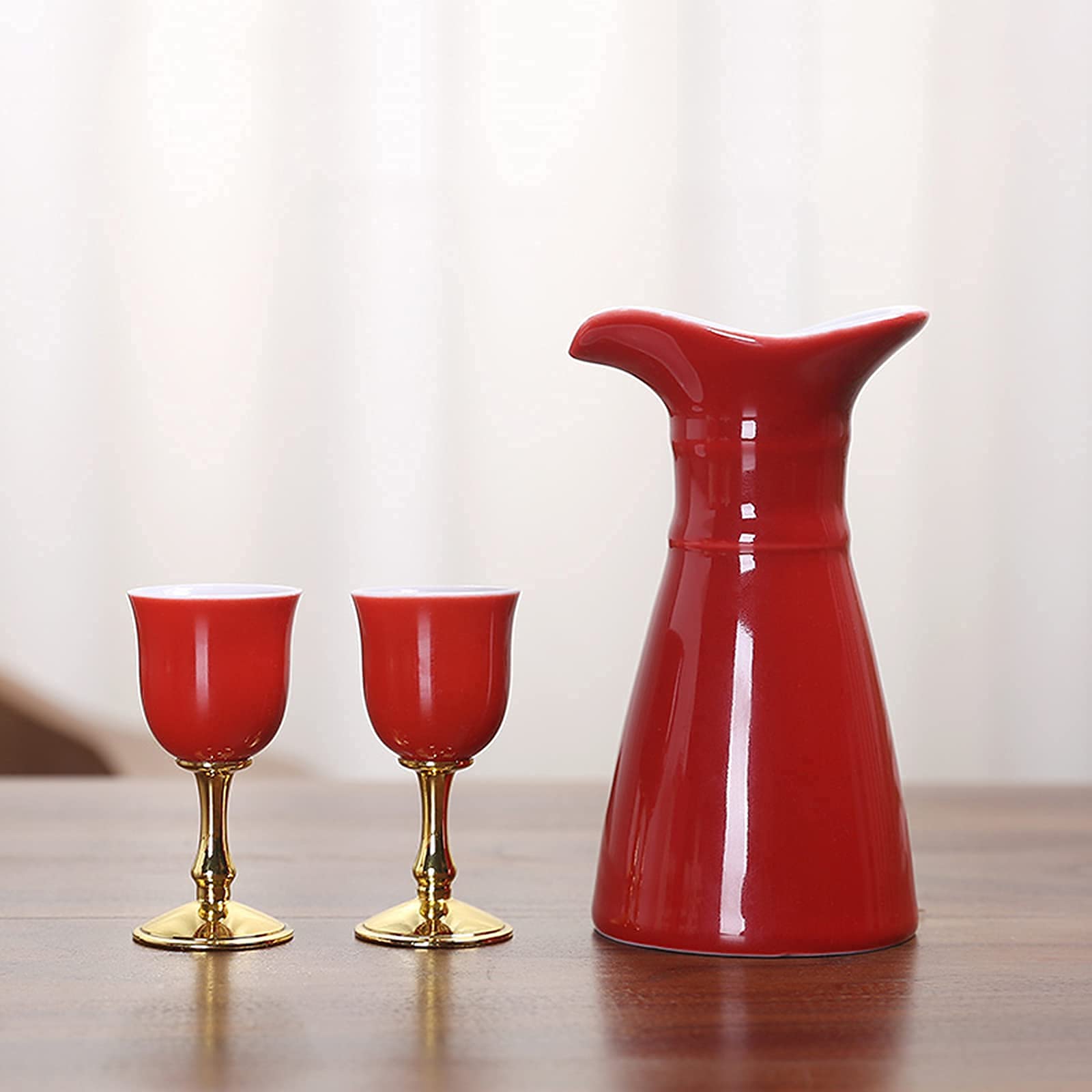Juego de sake de diseño moderno japonés, olla para sake, taza de sake moderna utilizada para fiestas en casa y grandes regalos, tazas de sake + olla para sake + embalaje de caja de regalo, blanc