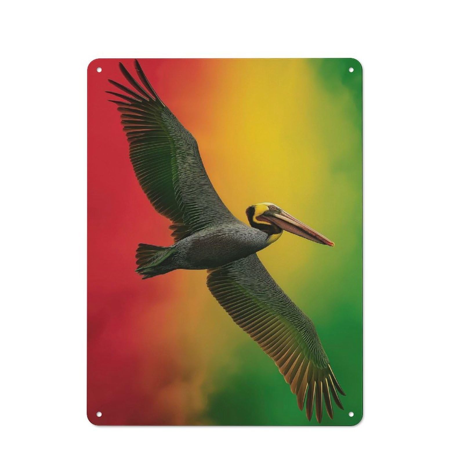 Junmoney Rasta Pelican Metal Plaque 40X30cm With For Pub Or Café, Rustic Decor, For Pub Decor Enthusiasts