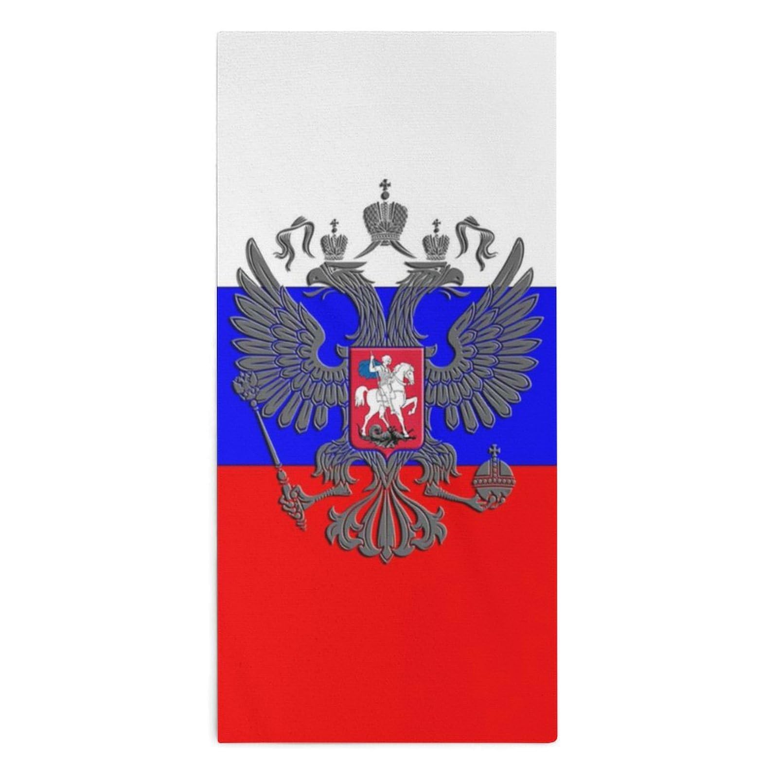 NCLQVJXZKHW Russian Eagle Emblem Flag Hand Towels Soft Face Towel Gym Bathroom Travel Hotel 13"x28"