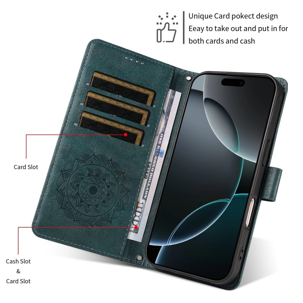 Generic Étui compatible avec OPPO A79 5G (Couleur : Noir) Étui portefeuille en cuir à rabat arrière