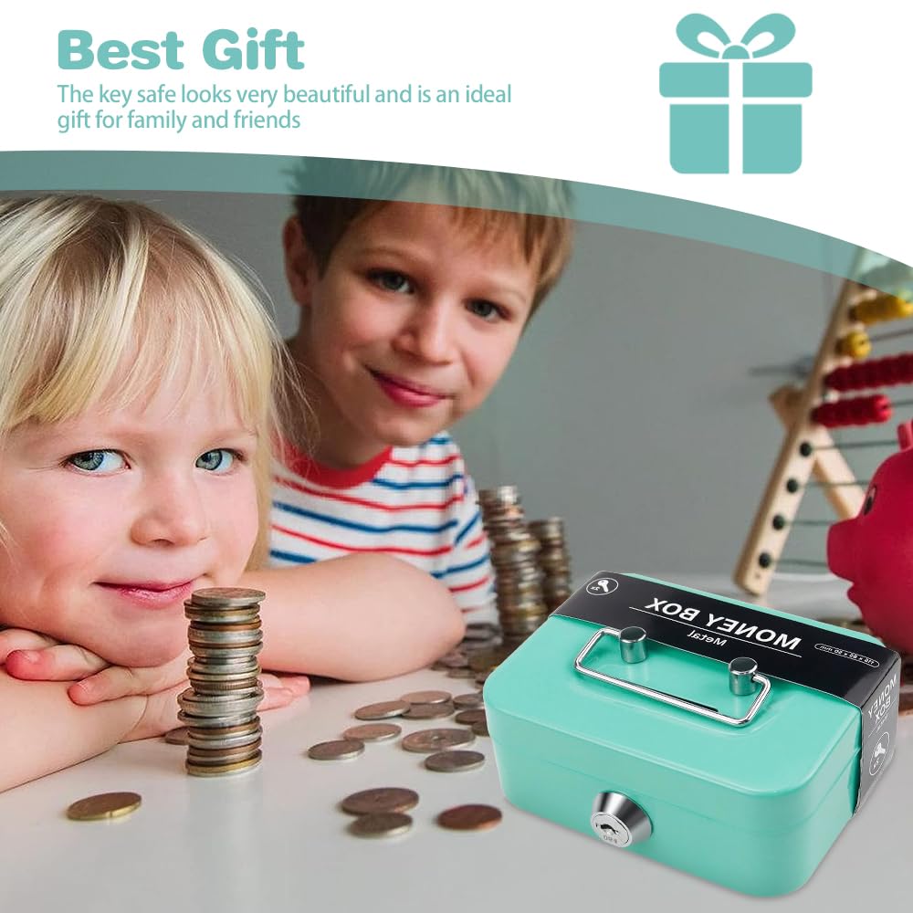 Mini-Geldkassette Mit Schloss – Sichere Aufbewahrungsbox Für Schmuck, Bargeld & Kleinteile | Robust, Tragbar, 6 Fächer, Rosa
