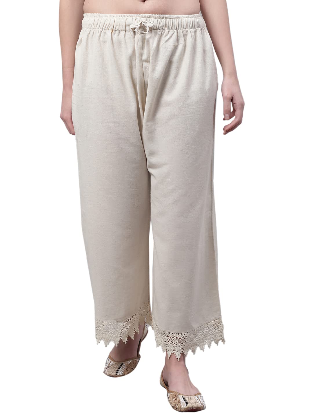 Valles365 Straight Fit Cotton Palazzo's-image-1