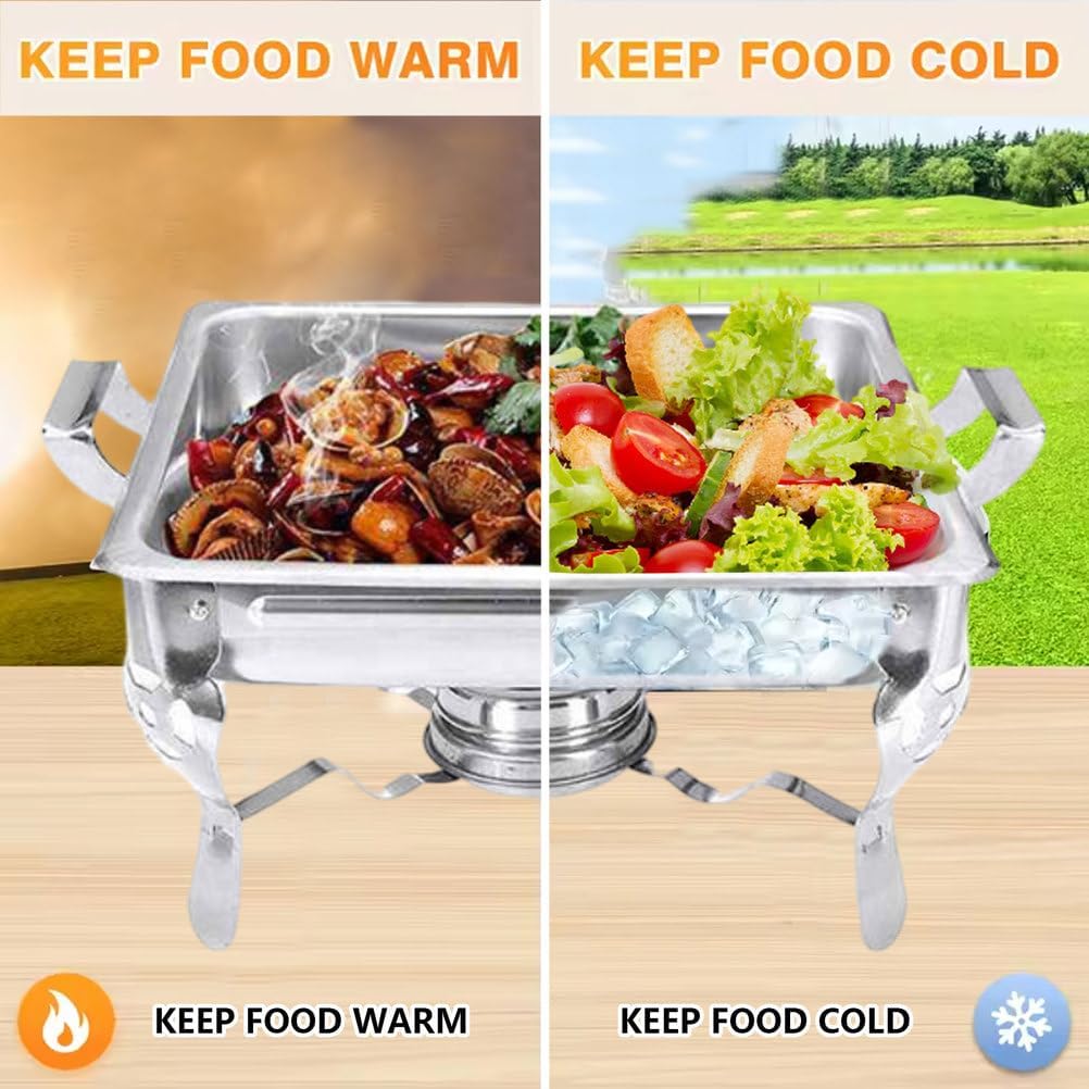 AIZYR Chafing Dishes Buffet Set, Stainless Steel Buffet Server Fish Pan Alcohol Stove Food Warmer for Parties, Wedding, Party