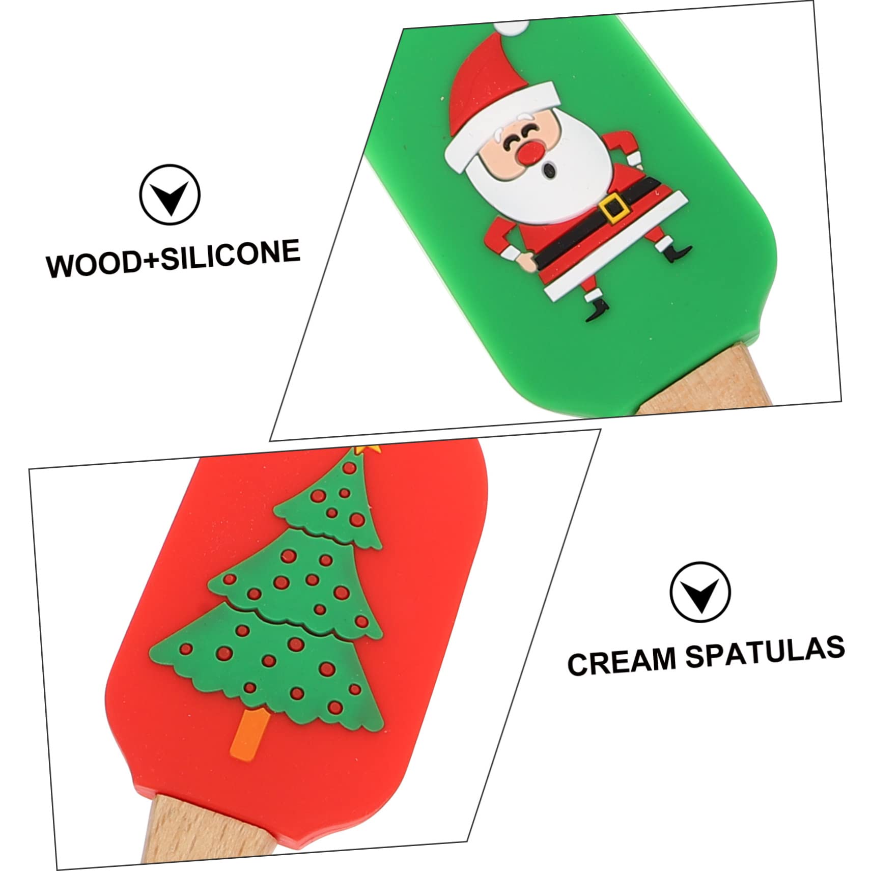 4piezas Raspadores De Silicona Para Crema y Mantequilla Utensilios De Cocina Para Hornear Herramientas De Repostería Navideñas Asortidos