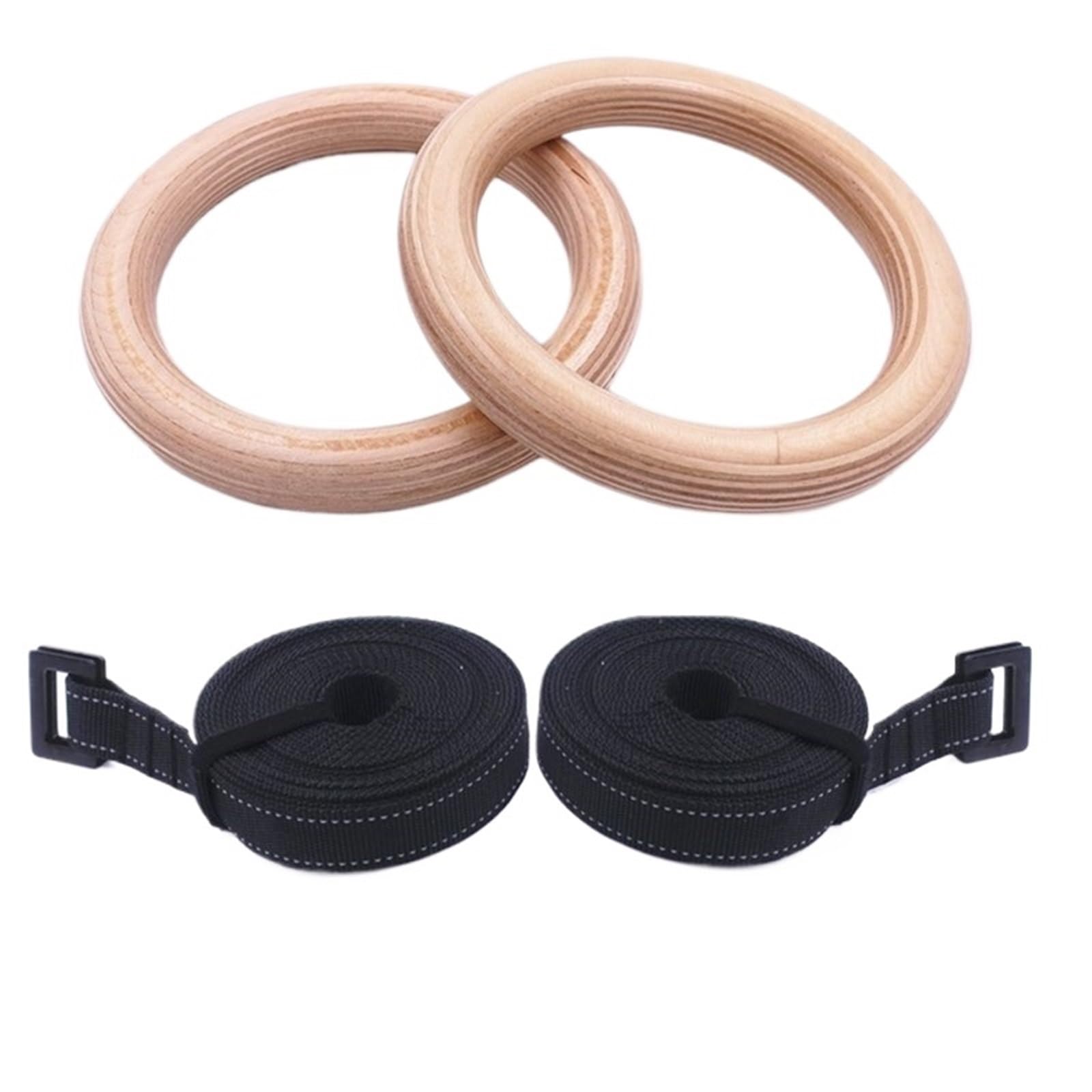 Anelli da Ginnastica Anelli da Ginnastica in Legno for Bambini, Anello Palestra 25 mm con Cinghie Regolabili, Fibbie, for Fitness al Coperto, Parco Giochi, trazioni