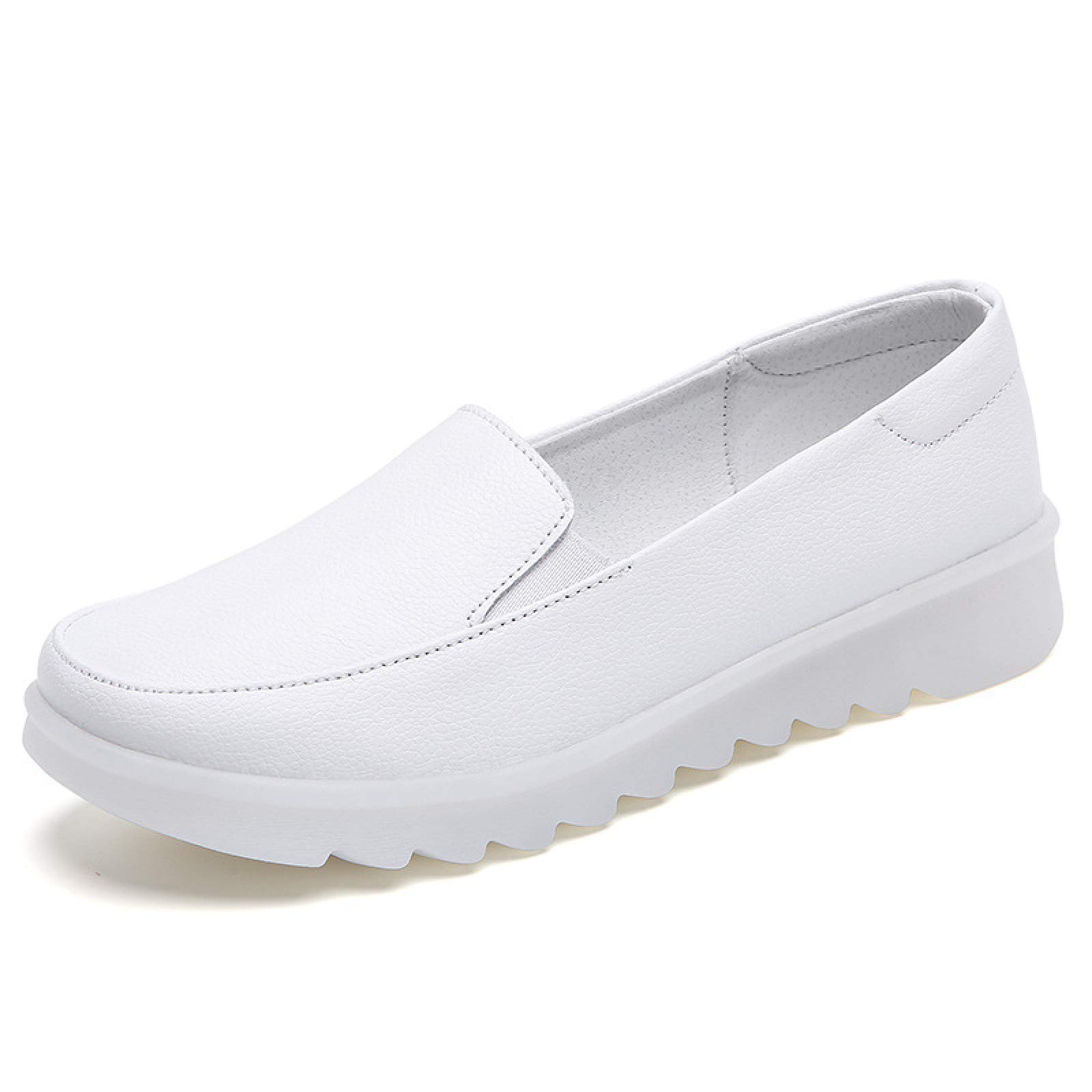 Sebasty Nurse Doctor Shoes,Round Toe White Shoes,Genuine Leather Women'S Shoes,Soft Sole Casual Light PVC Non-Slip Wear-Resistant,40