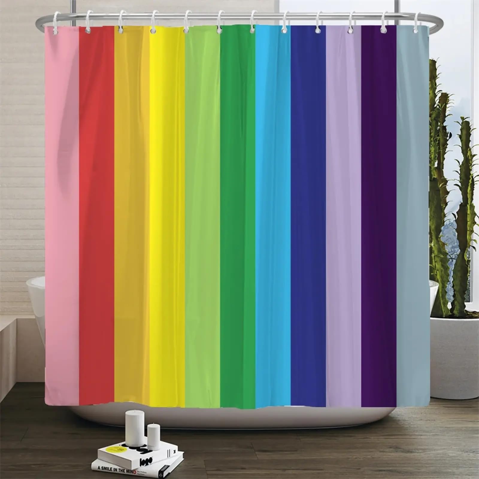 Rideau de douche coloré géométrique pour transformer votre routine matinale en moment tonique