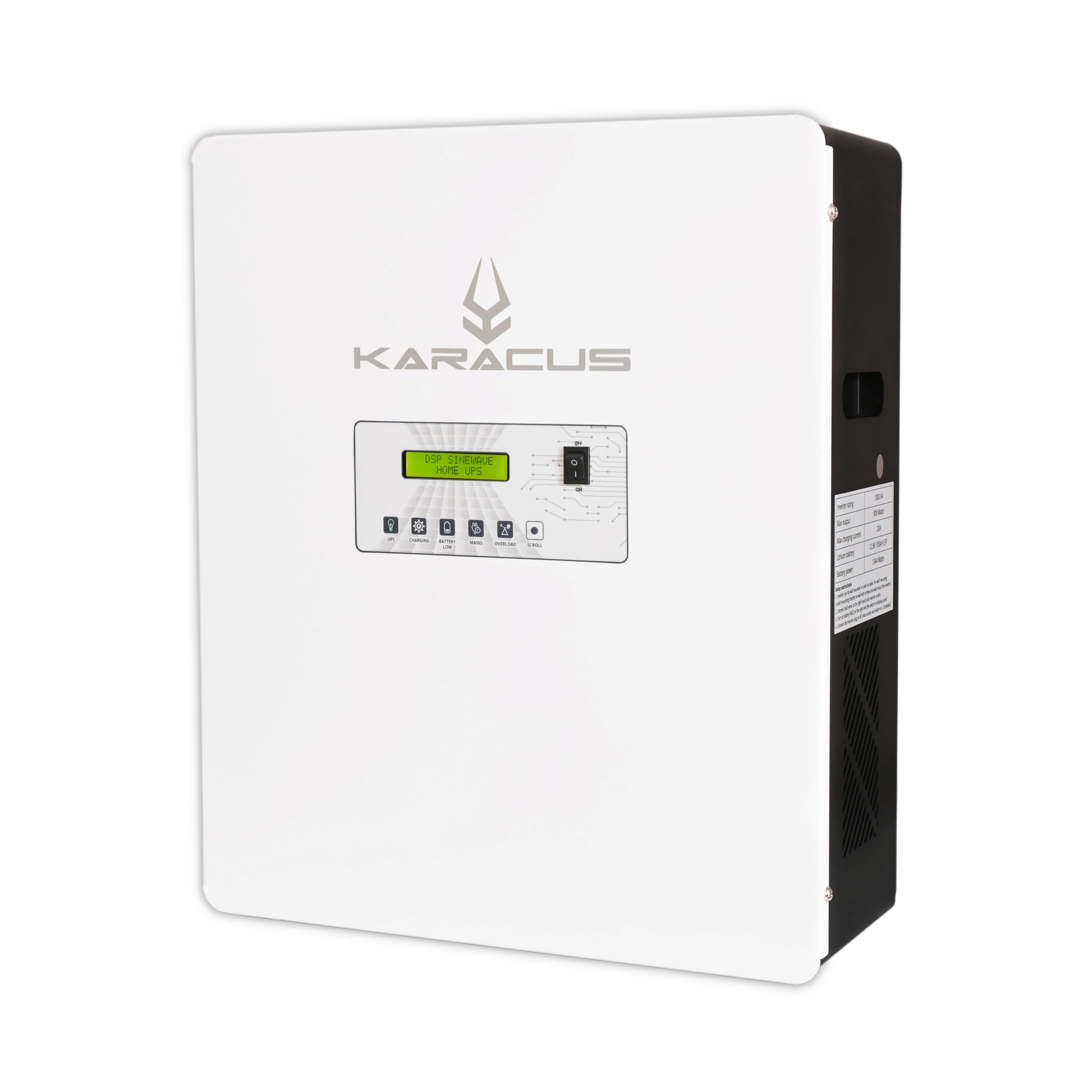 Karacus Lithium Home Inverter 1000VA Version 2026, A+ Grade 1344Wh Inbuilt Lithium Battery, Premium Built Wall Mounted, 15 Year Super Long Battery Life, High Performance Future Ready
