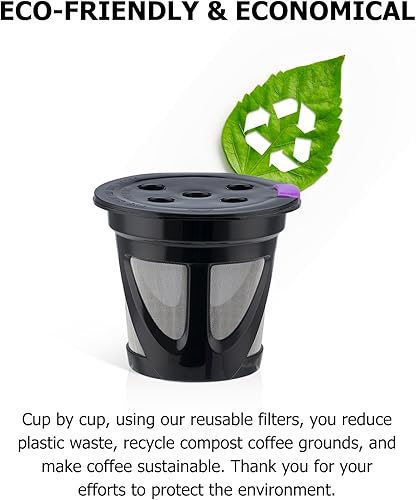 Miniatura 6 de Tazas K reutilizables para Keurig, paquete de 4 cápsulas de café recargables universales K CUP con 5 agujeros, específicamente diseñadas para Keurig