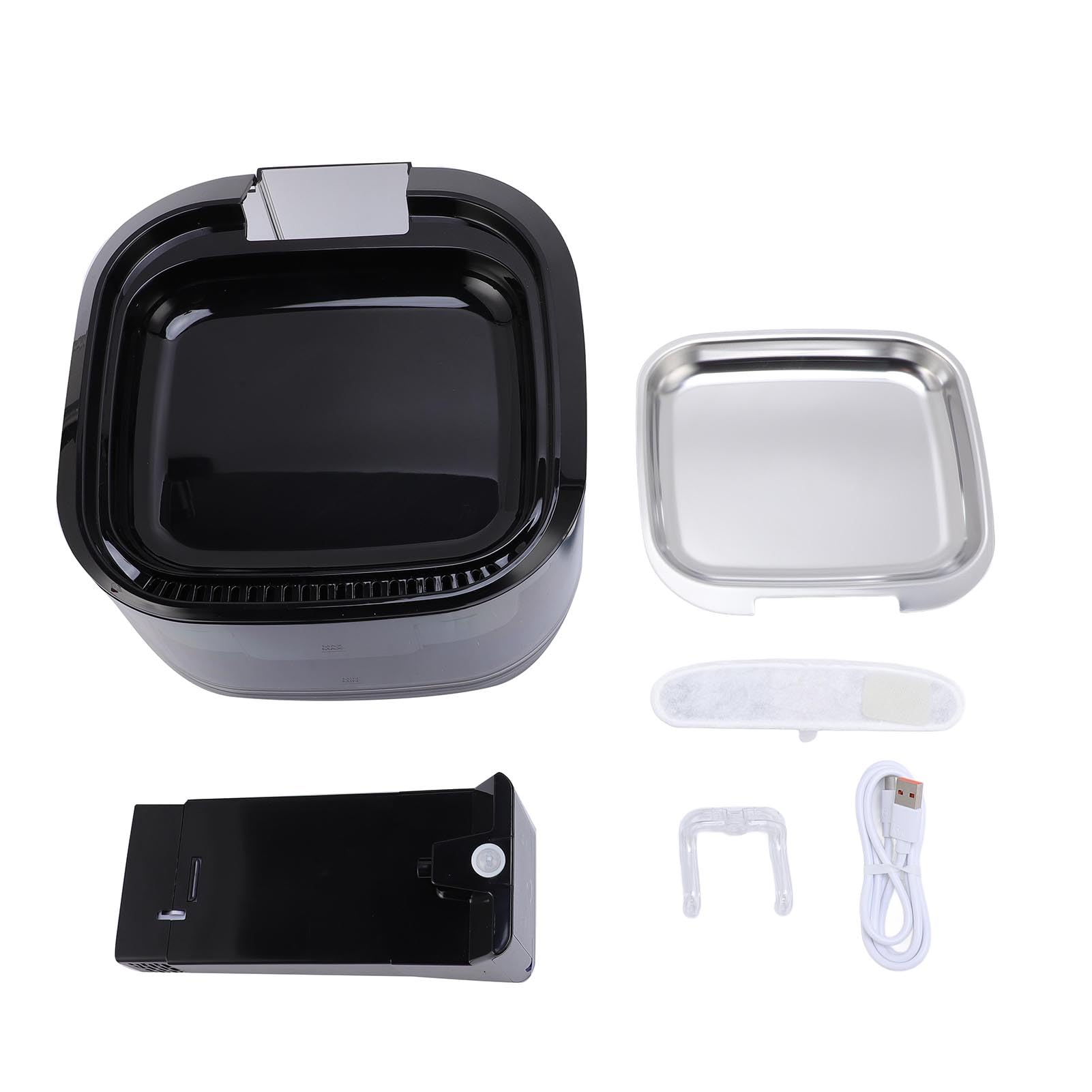 SUNGOOYUE Fuente para Mascotas Fuente de Agua Inalámbrica Recargable para Gatos con Tazón de Acero Inoxidable 4.5L Filtración de Circulación Silenciosa Diseño Transparente para Perros Gatos Uso en