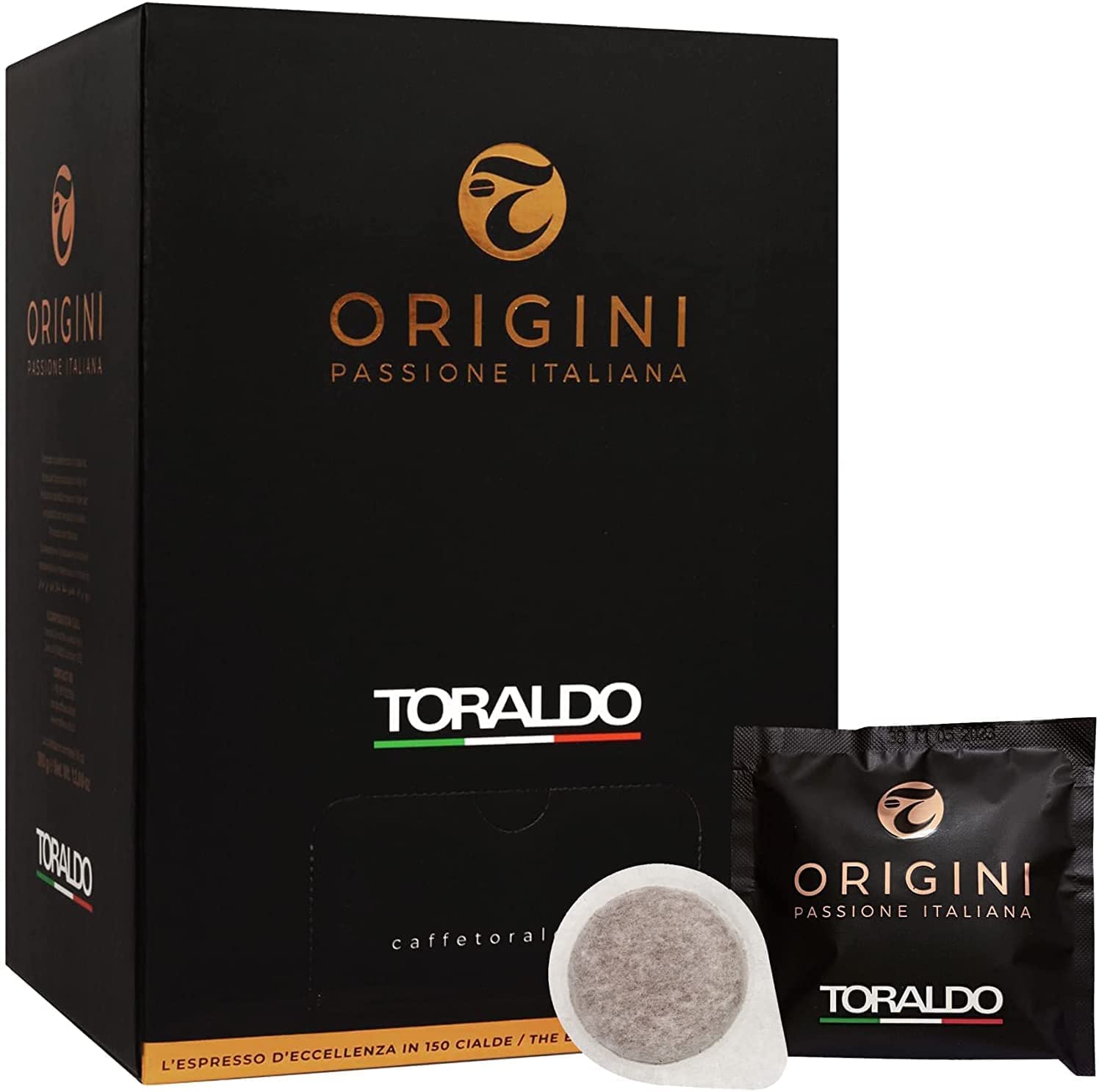 Toraldo - Pastillas de café Blend Origini ESE 44 mm (150 unidades)
