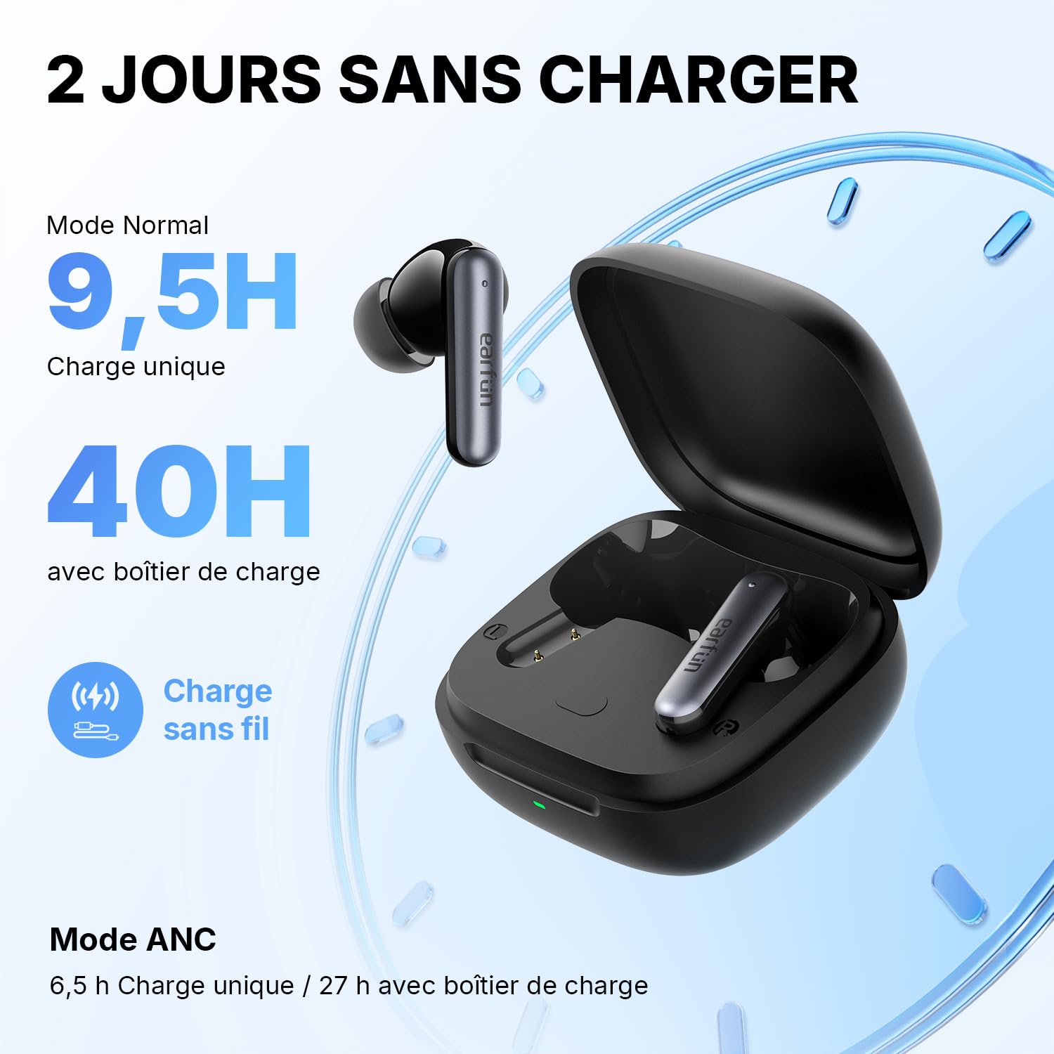 EarFun Air Pro 4i Écouteurs Bluetooth sans Fil, Ecouteurs sans Fil Réduction de Bruit Adaptative, LDAC Hi-Res Audio, 6 micros, 40H d'autonomie, Charge Rapide, Connexion multipoint