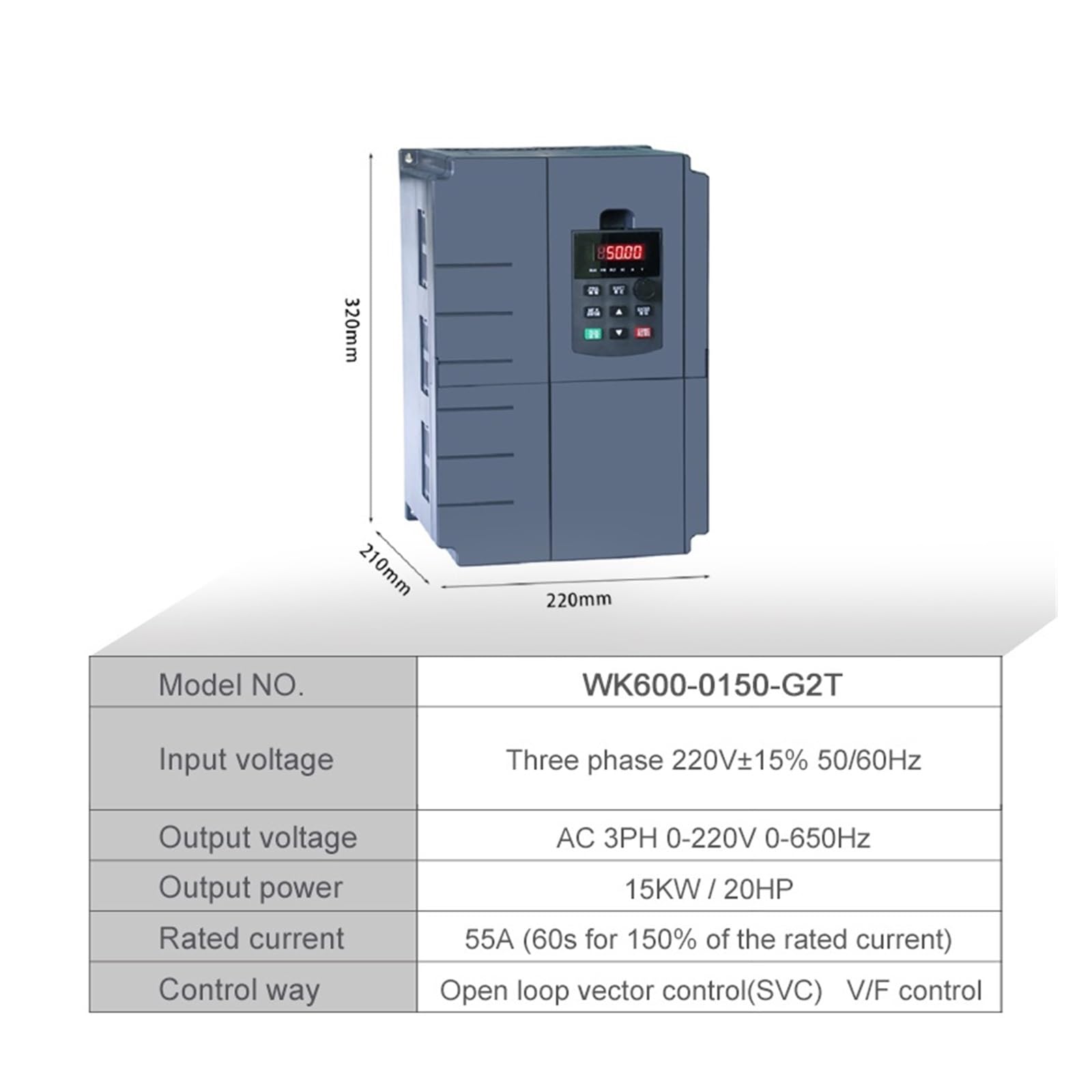 Wariator częstotliwości 11 15 18,5 kW VFD15 20 25 KM Wejście 220 3 fazy Wyjście 220 3 fazy Wysoka wydajność AC do AC Falownik o zmiennej częstotliwości(15kw 20HP)