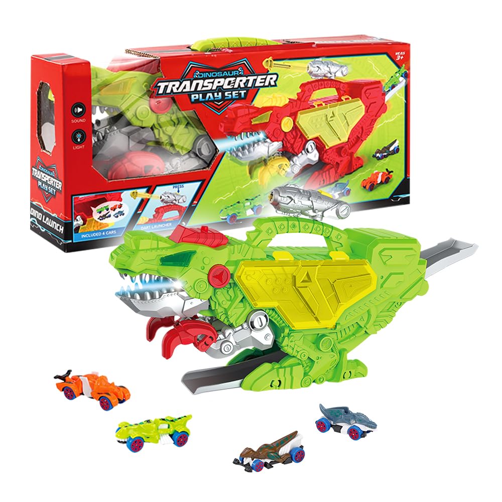 PLUSPOINT Exclusive Trailer Dinosaur Transporter Play Set Jurassic Transporter Roaring Dinosaur Adventure Playset with Dart Launcher Roaring Adventures, Unleash Prehistoric Excitement! (B08HJNDH7T) Amazon Price History, Amazon Price Tracker