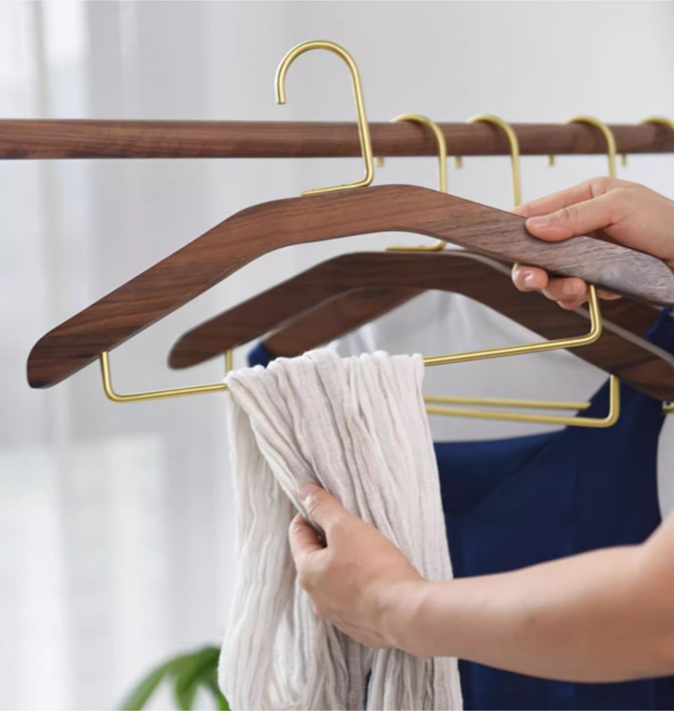 Kleiderbügel Rockbügel Holz Kleiderbügel Mantel Organizer Verdicken Breite Kleid Kleidung Display Lagerung Hängen Rack Hosenkleiderbuegel(1pcs)