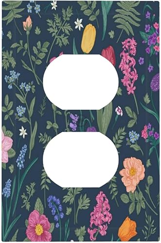 Miniatura 129 de Cubiertas de Interruptor de Luz de 1 Pandilla Bosques Animales Flores Hierba Árboles Placa de Pared Decorativa Interruptor Eléctrico para Decoración