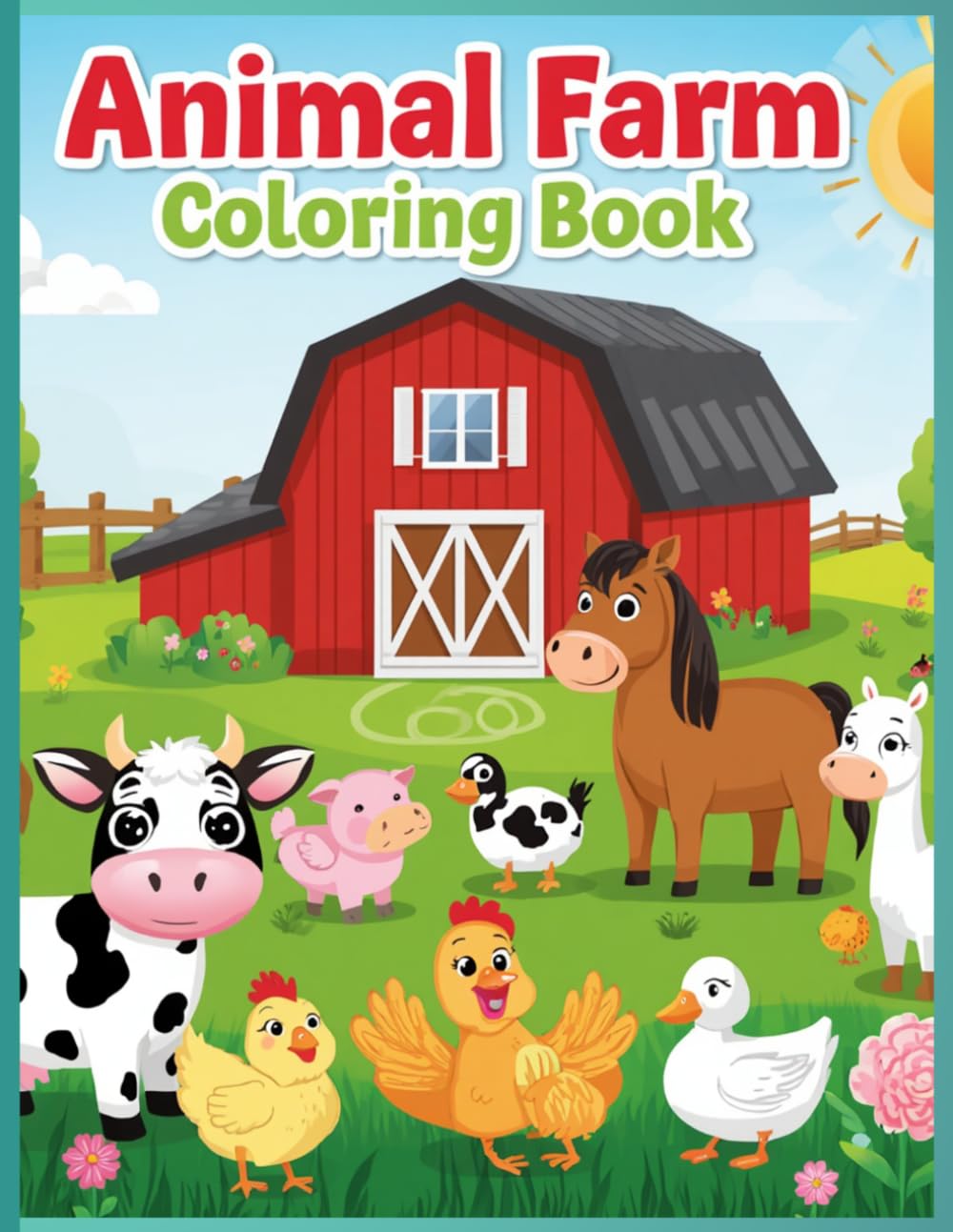 Cute Animal Farm Coloring Book for Kids | Printable PDF: A Fun Farm Coloring Adventure for Kids