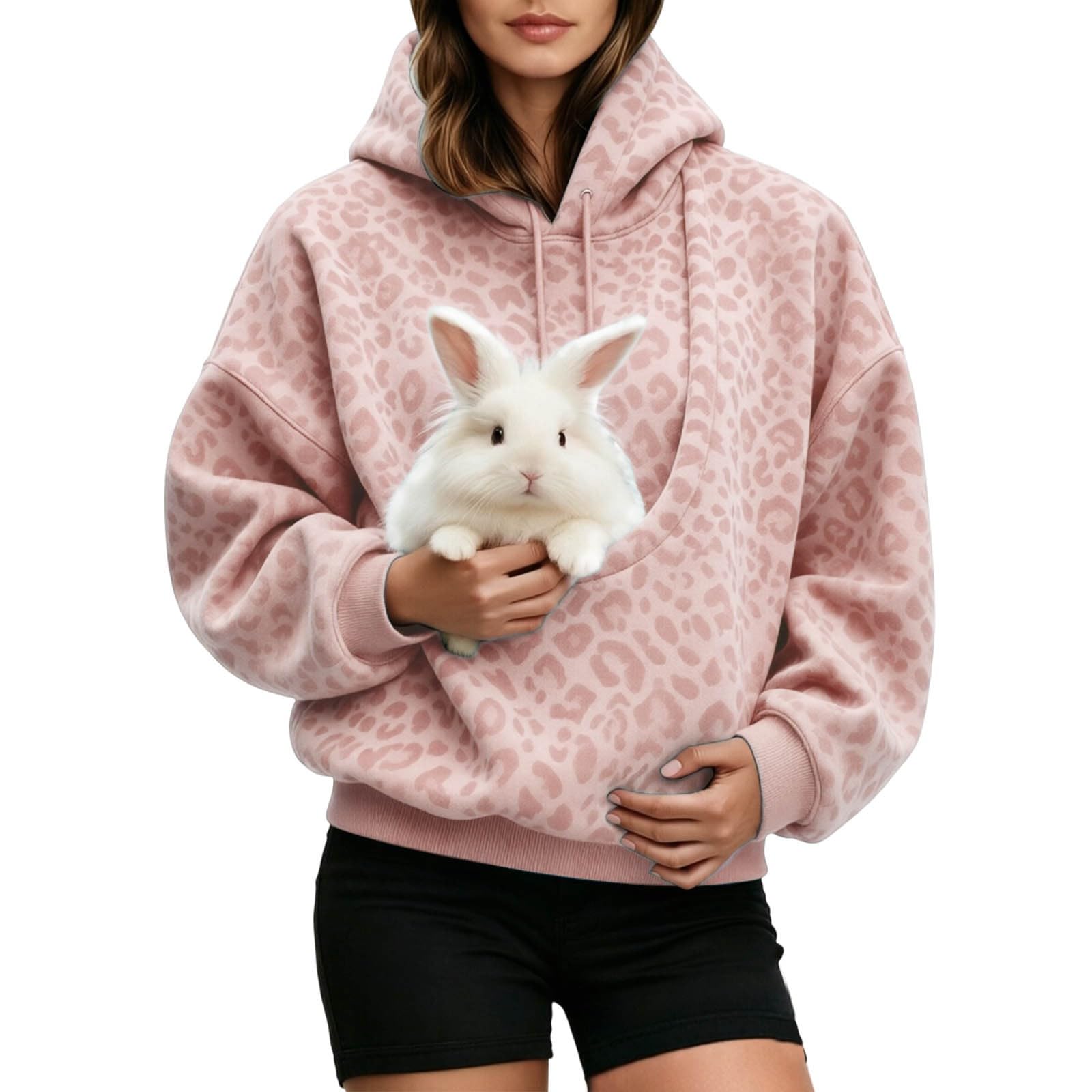 Oversized Hoodie with Dog Pouch – Soft Pet Carrier Sweatshirt for Puppy — image 1