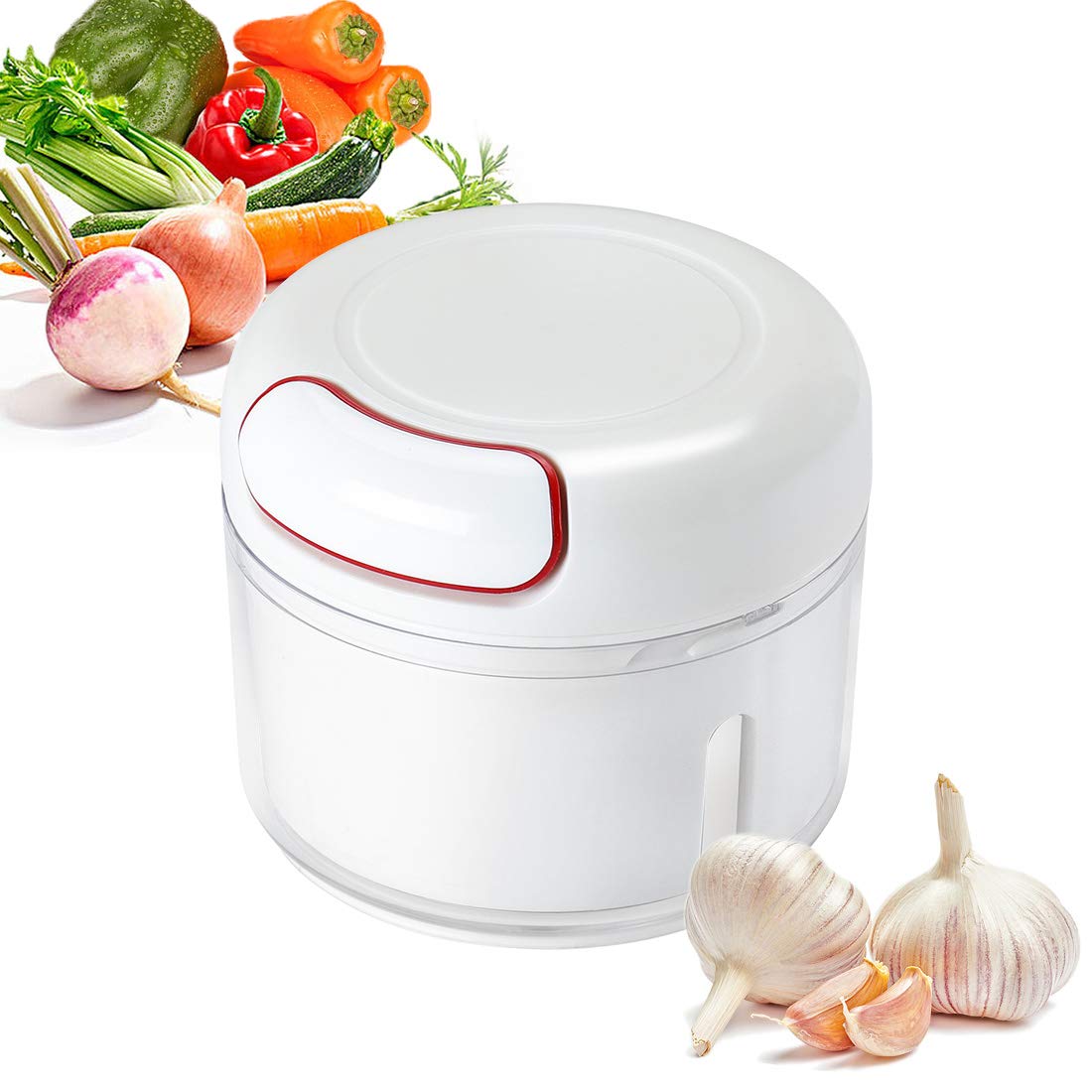 Buy Ourokhome Pull String Garlic Chopper White Vegetable Chopper for