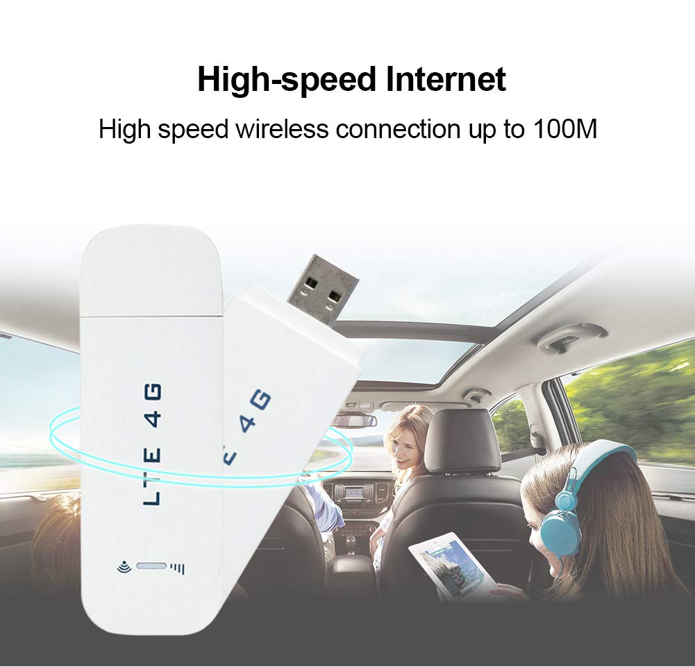 JOYX USB Network Adapter WiFi Dongle 4G LTE USB Network Adapter Mini WLAN Hotspot -White