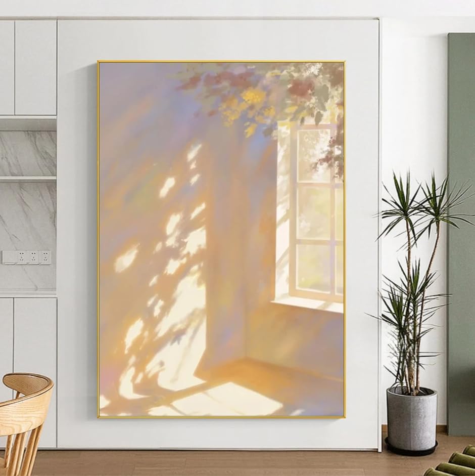 Cuadro decorativo de pared con luz cálida y lienzo texturizado de 20x30cm para calma interior