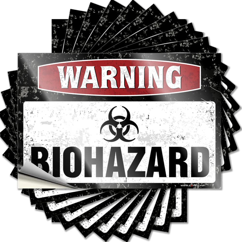 Warning Biohazard Core Sticker | Dorm Decorations Waterproof Vinyl Cover Mold Removable Decal Peel Stick(8X12CM)
