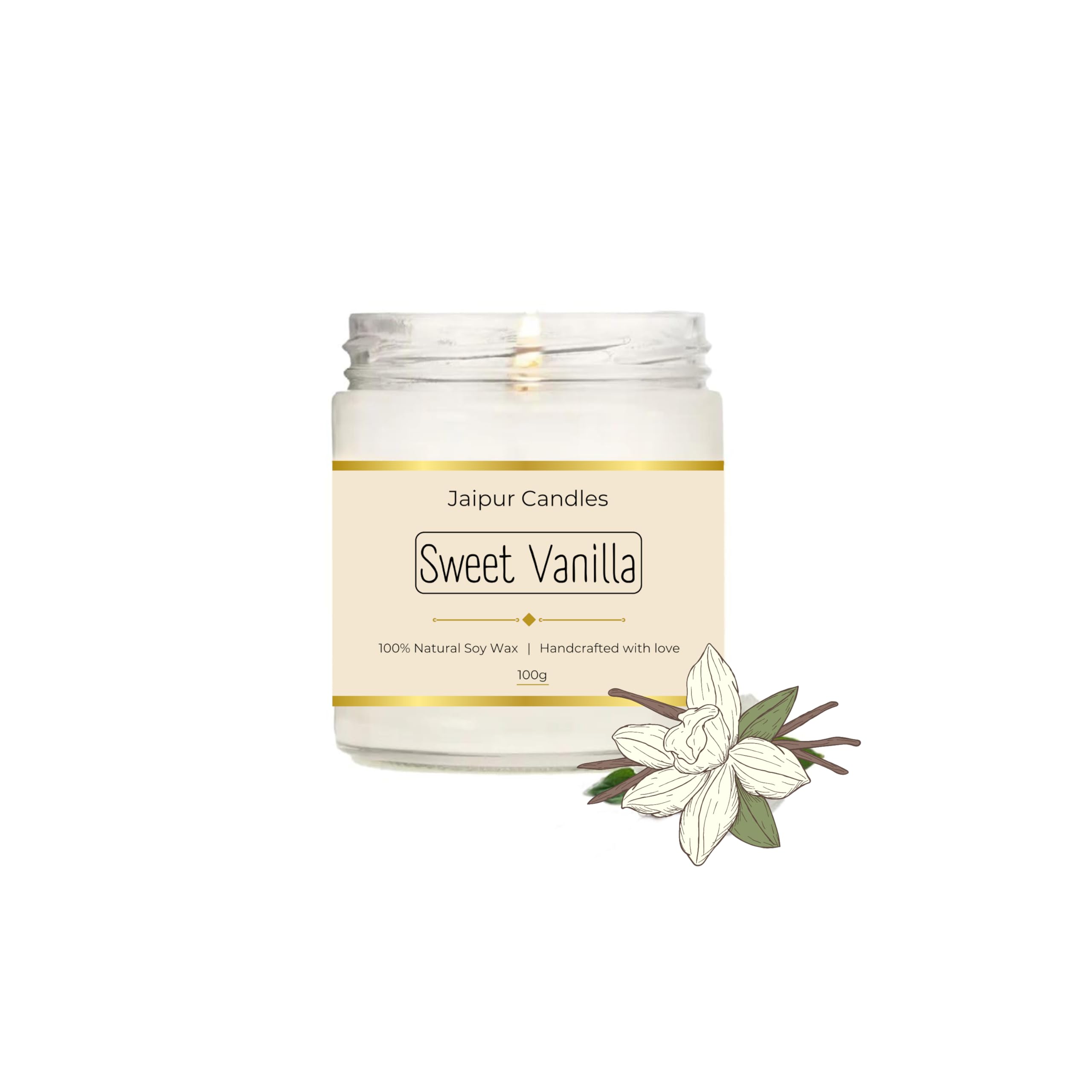 Scented Candle | Vanilla Fragnance | Handcrafted Candle | Ideal for Gifting | Upto 20 Hours Burn Time