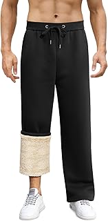 Vancavoo Jogging Bottoms Men's Cotton Casual Trousers Warm Sweatpants Fleece Lined Jogger Trousers Thermal Long Sports Trousers Winter Trousers Casual Loose Training Trousers Winter with Pockets