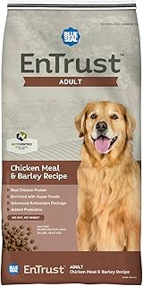 ENTRUST Adult Dog Food | Real Chicken & Barley, Enriched with Super Foods, Antioxidants and Probiotics | No Wheat or Soy | 40 Pound Bag
