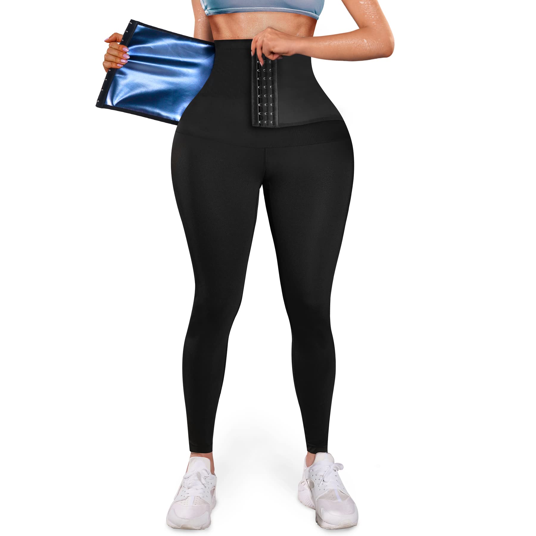 SCARBORO Sauna Sweat Pants for Women High Waist Compression Slimming Weights Thermo Legging Workout Body Shaper Sauna Suit