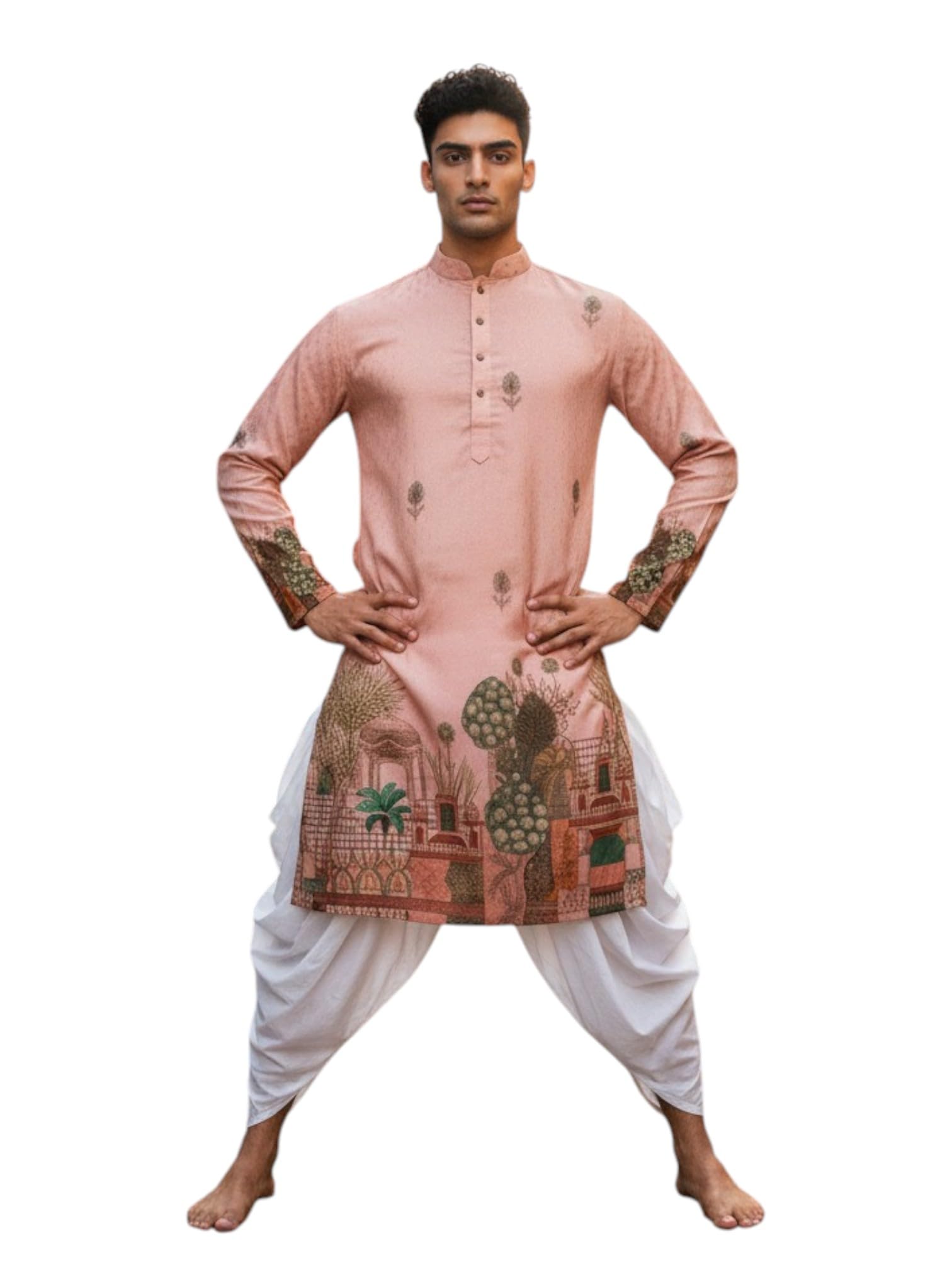 trustous Men's Printed Kurta Dhoti Set Traditional Ethnic Wear for Festivals & Weddings | Men's Stylish Printed Kurta with Dhoti Set | Traditional Indian Ethnic Wear for Men-picture-32